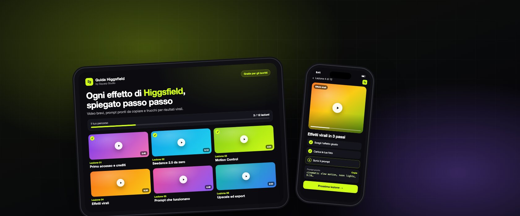 Anteprima della guida Higgsfield su iPad e iPhone